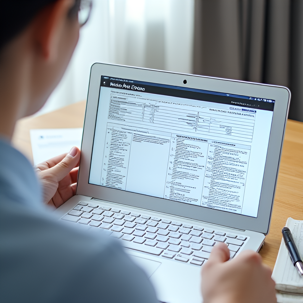 A person looking at a complex tax form on a laptop, with a calendar in the background indicating tax deadlines, emphasizing the need for timely updates on tax policies.